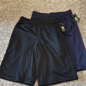Set: Champion Athletic Shorts Black and Blue Moisture-Wicking sz L 12/14